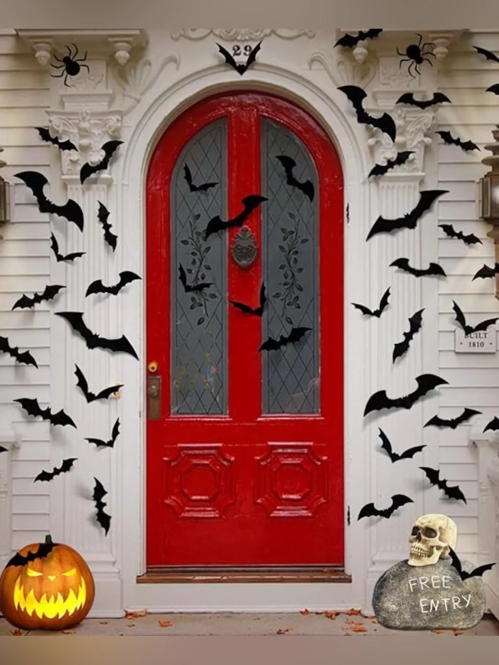 New Spooky Black Bat Wall Decals 100-Pack